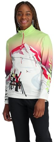 Spyder Sunset Zip T-Neck, Damen, Lime Ice, XS