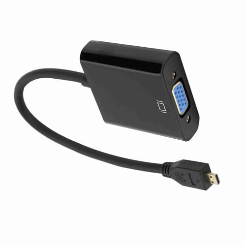 Accesorios De Computadoraperiféricos, Adaptador Convertidor De Video Micro Hdmi A Vga 1080P para 4B con Función De Fuente De Alimentación