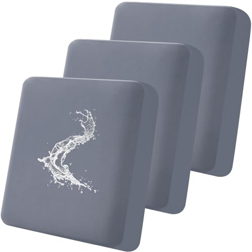 Smiry Waterproof Couch Cushion Covers, Stretch Washable Sofa Cushion Cover, Soft Sofa Slipcover Elastic Non-Slip Furniture Protector for Pets, Kid (3 Pack, Grey)