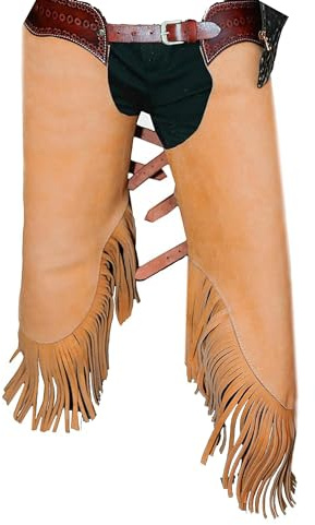 warreplica Suede Leather Western Cowboy Chaps for Men/Womens Chaps Hunting Protective Chaps with Yoke Set