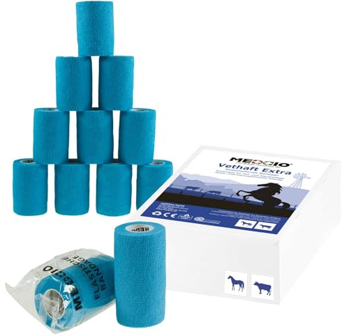 12 x Vethaft Extra selbsthaftende Bandage 10cm Haftbandage für Huf- und Klauenpfleger, Tierärzte