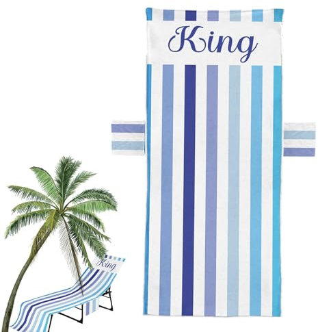 Lounge-Stuhl-Bezug, Strandstuhl-Bezug mit Taschen,Klassischer gestreifter Chaiselongue-Bezug | Mikrofaser-Sonnenbadestuhl-Handtuch mit Seitentaschen, Terrassen-Chaiselounge-Abdeckungen für Strandpool