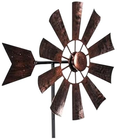 Moulin à Vent pour Cour 28,7x9,5 mètre en métal Spinners de Vent imperméables Jardin épineurs de Vent Vintage Sculptures et filateurs de Vent Vintage a