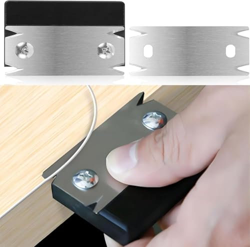 2 Pièces Coupe-Bordure pour Le Travail du Bois, Portable Coupe-Bande de Chant Manuel avec 1 Lame de Rechange Antidérapant Raboteuse Manuelle pour Bois PVC ABS Mélamine Plaqueuse de Chants en Placage