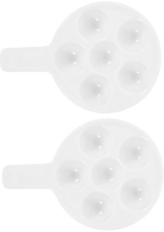 NAMOARLY Plato De Porcelana Para Escargot Base Elegante y Práctico Plato De Cerámica Blanca Para Servir Mariscos y Hornear De Unidades