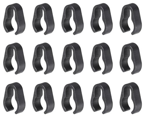 sourcing map 15Pcs 19mm Microphone Cable Clips Universal Microphone Stand Cable Clips Flexible Plastic Mount Clamp for Instrument Accessories