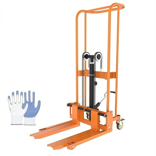 Elevador Hidráulico De Materiales, Transpaleta Manual con Capacidad para 400 Kg, Plataforma Plana De Acero Extraíble.(Forklift,400kg)