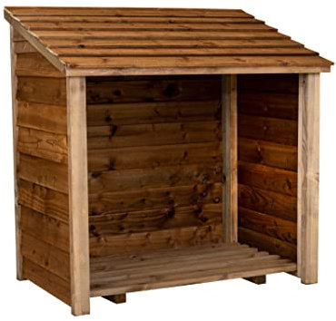 Arbor Garden Solutions Wooden Log Store (1 cubic meter capacity) (W-119cm, H-118cm, D-71cm) (Brown)