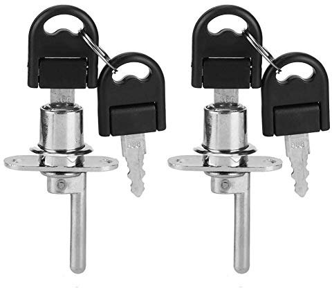 TOPINCN 2Pcs Locks with Keys, Keyed Letter Box Office Security Lock with Two Keys, Cam Drawer Lock for Desk Wardrobe Cabinet Locker, Furniture Hardware(19Mm Silver)