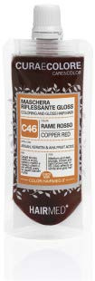HAIRMED Cura&Colore Maschera Riflessante Rame Rosso C46, Nutriente, Ravvivante, Tonalizzante alla Cheratina, per Capelli Naturali, Colorati e con Mèches, 40 ml