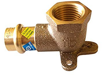 Frabo Gas - Wasser Kombifitting Pressfitting V Kontur Wandscheibe 90° Rp Gewinde 1/2x18mm