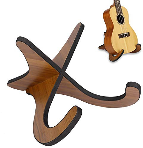 MengH-SHOP Ukulelenständer aus Holz, abnehmbar, faltbar, Rahmen in X-Form, robust, mit weichem Rand, für Ukulele, Violine, Mandoline und Banjo