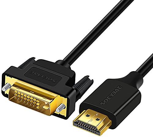 SOEYBAE 5m Cavo Adattatore su DVI a HDMI,Bidirezionale da HDMI a DVI, HDTV Cavi Video Digitale,1080p Full HD,Nero