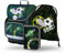 Baagl Schulranzen Jungen Set 3 Teilig, Ergo Schultasche für 1. Klasse, Ergonomische Grundschule Ranzen Tornister mit Brustgurt (Fussball)