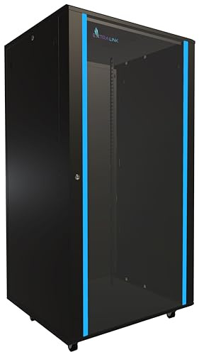 Extralink Armario de Red 32U, 800 x 800, Montaje en Pared, Marco Auto-montado, Paredes Laterales Desmontables, para conmutadores, UPS, servidores, Equipos de Red, Color Negro
