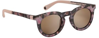 BÉABA, Lunettes de soleil pour enfant 4-6 ans, Protection 100% UV - CAT 3, Protection Latérale, Confort Optimal, Branches ajustables 360°, Adapable à la vue, Collection Retro, Sunshine Pink Tortoise