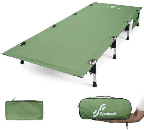 Feldbett Klappbar 190×70cm, Aluminium Reisebett Erwachsene Camping Bett bis 150kg Gästebett Klappbar Camping Liege für Zelten Wandern Outdoor Wanderung, Reisen, Strand