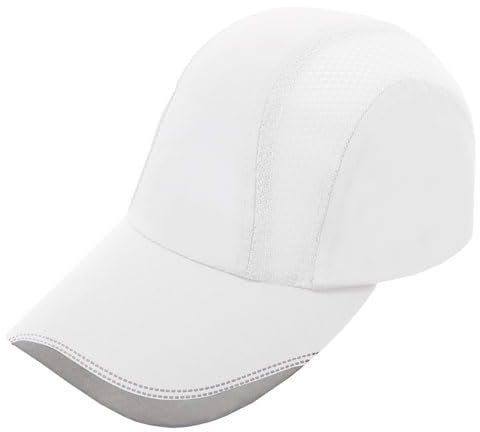 Gorra Trekking Running Montaña Senderismo. Gorra Cierre Ajustable Microfibra. Gorra Hombre. Gorras Mujer. (Microfibra, Blanco)