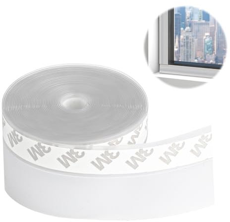 Qiciqinoone Dichtungsstreifen 5M × 45mm, Selbstklebend Silikon Dichtungsband Multifunktions Zugluftstopper Schalldicht Winddicht Staubschutz für Tür Badezimmer Fenste-Transparent