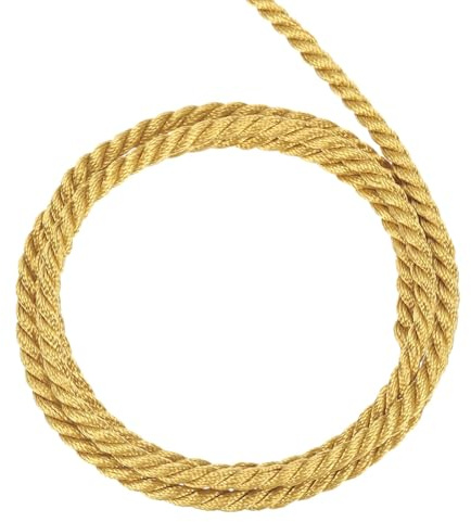 QUARKZMAN Corda Intrecciata in Poliestere 5m, 3.5mm 3 Strati Cordino Decorativo Ritorto Flessibile Brillante per Tenda Artigianato Regalo Borsa Decorazioni Natalizie, Oro Champagne - 5ft