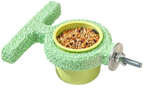 para Pájaros en Jaula | Plato De Comida Y Agua para Aves con Percha,Recipiente para Agua De Loros,para Cotorras Periquitos Cacatúas Canarios Agapornis y Ninfas