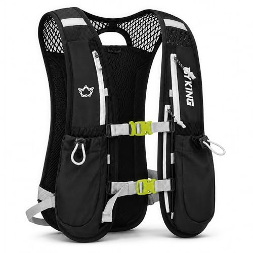 BYKING Running Vest, Hydration Pack with Multiple Storage Pockets, Lightweight Adjustable Fit Vest For Men and Women.