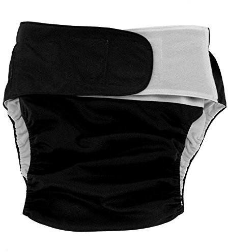 Erwachsene Windelhose Wiederverwendbare 4 Farben waschbar verstellbare Schicht Inkontinenz-Stoffwindel (Schwarz)