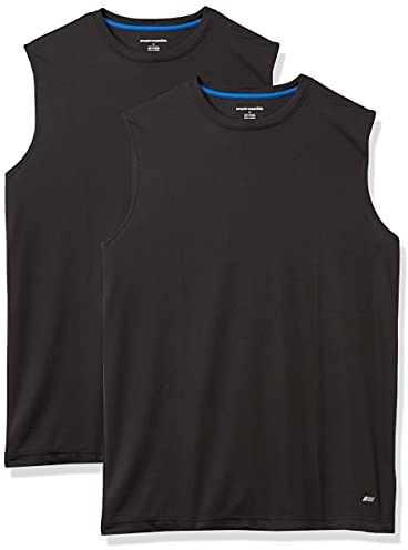Amazon Essentials Men's Active Performance Tech Muscle Vest, Pack of 2