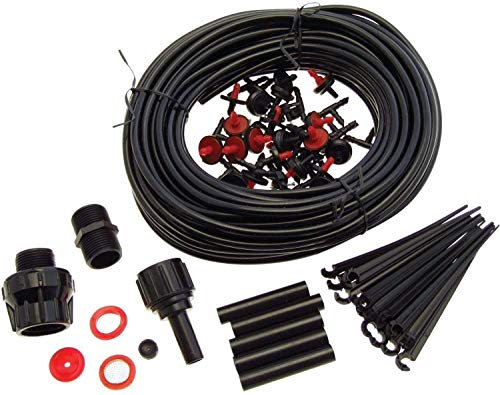 Garden Mile Micro Irrigation System Kit- Multi Piece Automatic Drip Irrigation Kits BSP Outside Tap Adaptor Straight Connector Vinyl Pipe for Garden Landscape, Flower Bed Patio, Greenhouse, Plants