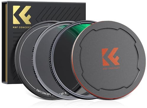 K&F CONCEPT Filter Set,Nano X-Serie Polfilter(CPL Filter),MCUV Filter,2 Objektivdeckel& Aufbewahrungstasche,28 Schichten Antireflektierende Nanobeschichtung,HD,Wasserdicht,Kratzfest-49mm