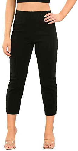 UC Ex High Street Brand Cropped Trousers for Womens Capri Pants, Ladies Summer Trousers Pedal Pushers Black