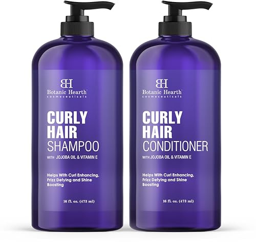 Botanic Hearth Curly Hair Shampoo And Conditioner Set For Curly Hair | Detangle, Define & Enhance Curls | With Jojoba Oil & Vitamin E | Sulphate Free | 16 Fl Oz X 2