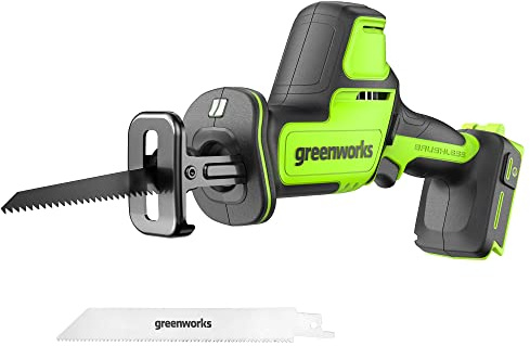 Greenworks 24V Brushless Compact One-Handed Reciprocating Saw (3,000 SPM), Cordless Powered Variable Speed Recip Saw, Battery Not Included
