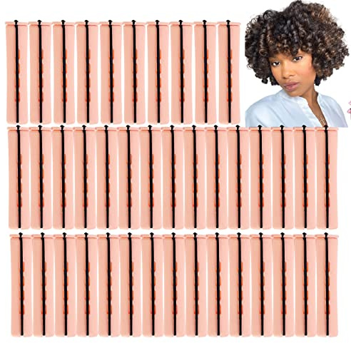 Perm Rods Large Hair Rollers for Natural Long Short Hair Styling Tool Hair Curlers Beige Color