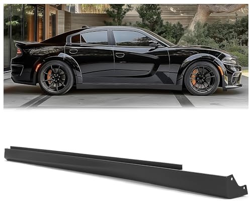HECASA Side Skirt Compatible with 2012-2023 Dodge Charger Replacement for 1QA50TZZAF CH1607102 Rocker Panel Guard Molding PP Plastic Black Passenger Side