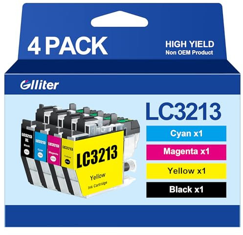 LC-3213 LC3211 Kompatibel Druckerpatronen für Brother LC3213 für DCP-J572DW DCP-J772DW DCP-J774DW MFC-J497DW MFC-J491DW MFC-J890DW MFC-J895DW (Schwarz Cyan Magenta Gelb, 4er-Pack)