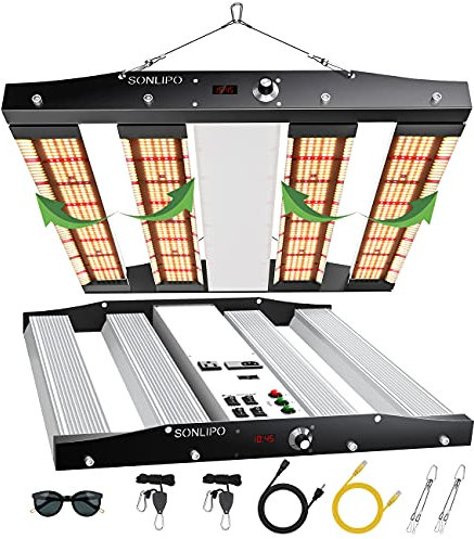 JideTech SPC2500 Lampe Led Horticole avec Dimmer, 250W Lampe de Culture Spectre Complet avec 1220pcs Sam-sung LED, pour 120x120cm Chambre Tente de Culture, Culture Indoor, Semis, légumes Et Fleurs