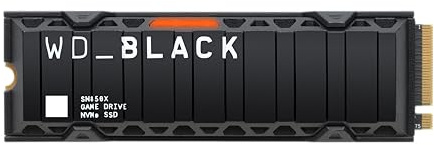 WD_BLACK SN850X 8TB M.2 2280 NVMe SSD with Heatsink - PCIe Gen4 Gaming Drive, Read 7300MB/s, Write 6600MB/s - High Performance