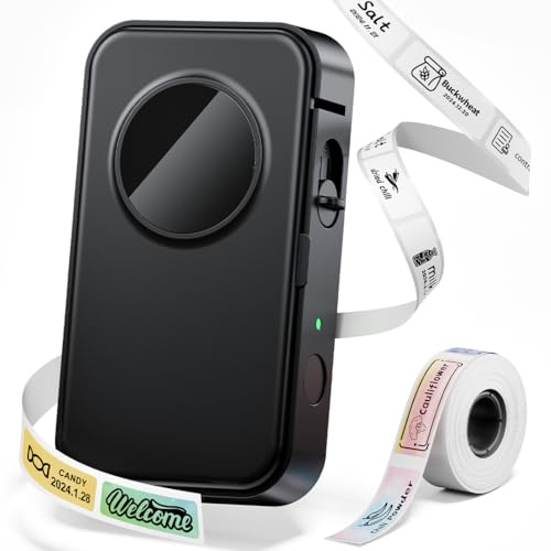 Phomemo Label Maker Machine, D35 Mini Labeling Machine with Tape, Small Handheld Label Printer, Bluetooth Thermal Sticker Maker, Portable Inkless Label Makers Rechargeable
