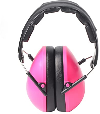 FILFEEL Cuffie Antirumore per Bambini, Fascia Pieghevole, Riduzione del Rumore NRR di 25 DB, Coppe Blu Rosa, Comode Indossare, Comode Riporre, Adatte Dai 3 Ai 12 Anni, SNR 28, (PINK)