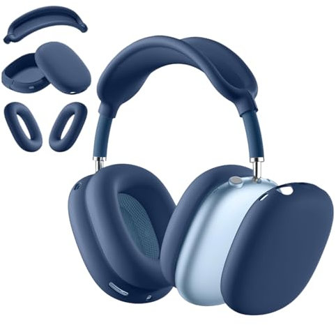 Funda 3 en 1 para auriculares Airpods Max, almohadillas antiarañazos, auriculares y diadema, accesorio para Apple Airpod Max (azul oscuro)