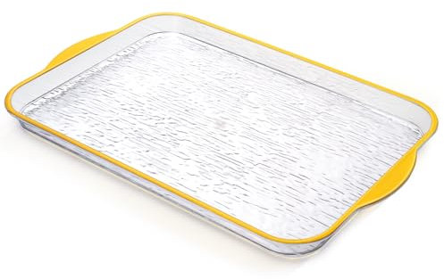 Plateau de service rectangulaire en plastique avec bord doré 37 x 24 cm, élégant et décoratif, pour bijoux, parfum, table basse pour servir des aliments, des fêtes, des salles de bain ottomanes (1)