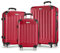 MERISH Reisekoffer Koffer Kofferset Trolleys Zwillingsrollen 3tlg. Hartschale in 9 Farben (Rot, Set)