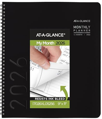 AT-A-GLANCE 2026 Planner, Monthly, 9 x 11, Large, Contemporary Lite, Black (7026XL0526)