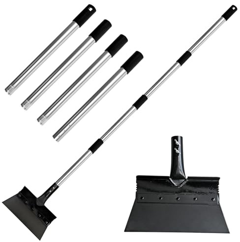 Multifunktionell rengöringsspade med 4-delat handtag, 174 cm teleskophandtag, rostfritt stål, ogräs- och moss-borttagare trädgårdsskrapa för trädgård, terrass, gångplattor