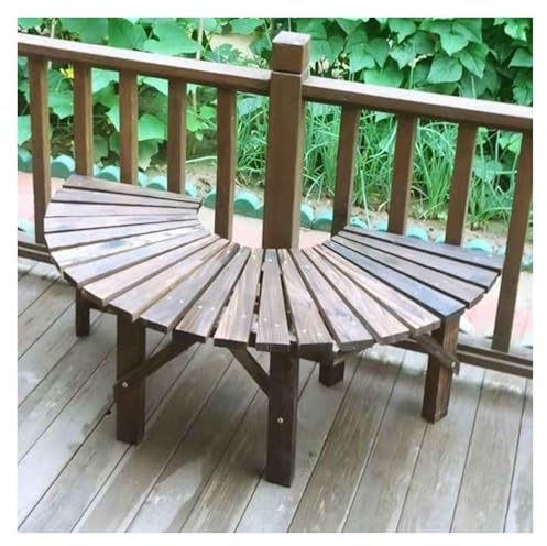 Générique Banc d'arbre Enveloppant, Tabouret en Bois en Forme D'éventail,Siège Semi-Circulaire Incurvé for Jardin,Terrasse,Pelouse,Bord De Piscine