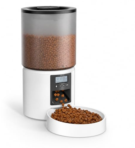 Distributore Automatico Cibo Gatti 4L Dispenser Crocchette Gatto con Timer