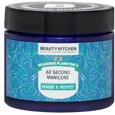 Beauty Kitchen - Seahorse Plankton + 60 Second Manicure 80g - Himalayan Salt Hand Scrub - Removes Dry Skin, Softens & Reduces Age Spots - Vegan/Cruelty Free