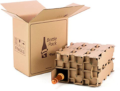 Only Boxes, Lot de 5 boîtes en carton pour expédition de bouteilles, capacité pour 6 bouteilles, avec boîte interne haute protection, 100% anti-casse
