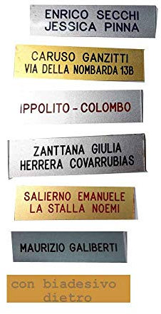 Generico 1 placa de buzón de 3 líneas, 2,5 x 7 cm, grosor de 1 mm aprox. con placa plexy Glass de doble cara. Personalizable.